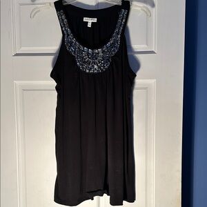 Simply Vera Vera Wang Black Beaded Tank Top